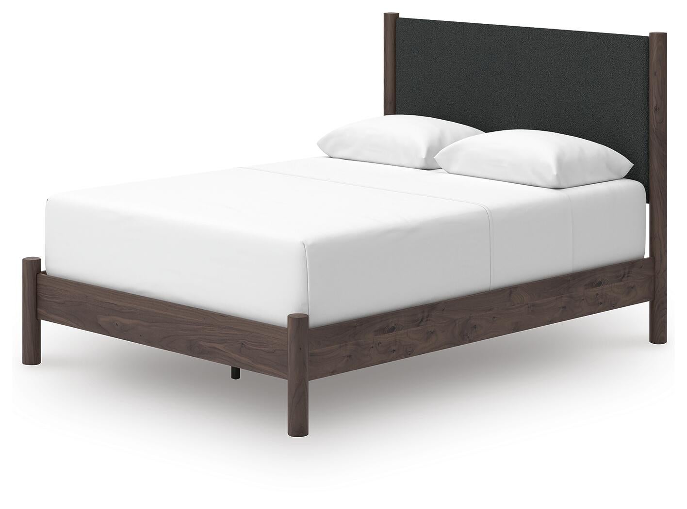 Pamytta Queen Upholstered Panel Bed, Dresser, Mirror, Chest and Nightstand