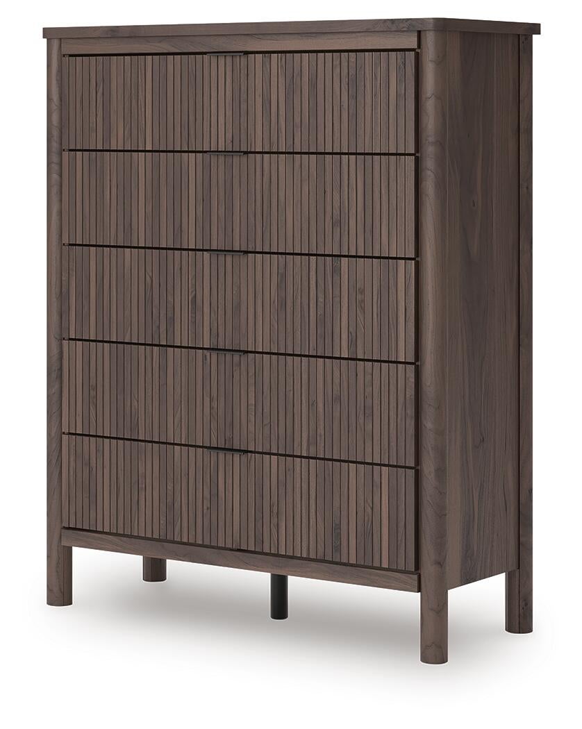 Pamytta King Panel Bed, Dresser, Mirror, Chest and Nightstand