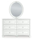 Kozlani Twin Upholstered Panel Bed, Dresser and Mirror