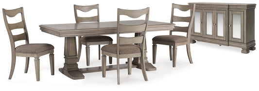 Lexorne Dining Table and 4 Chairs with Storage